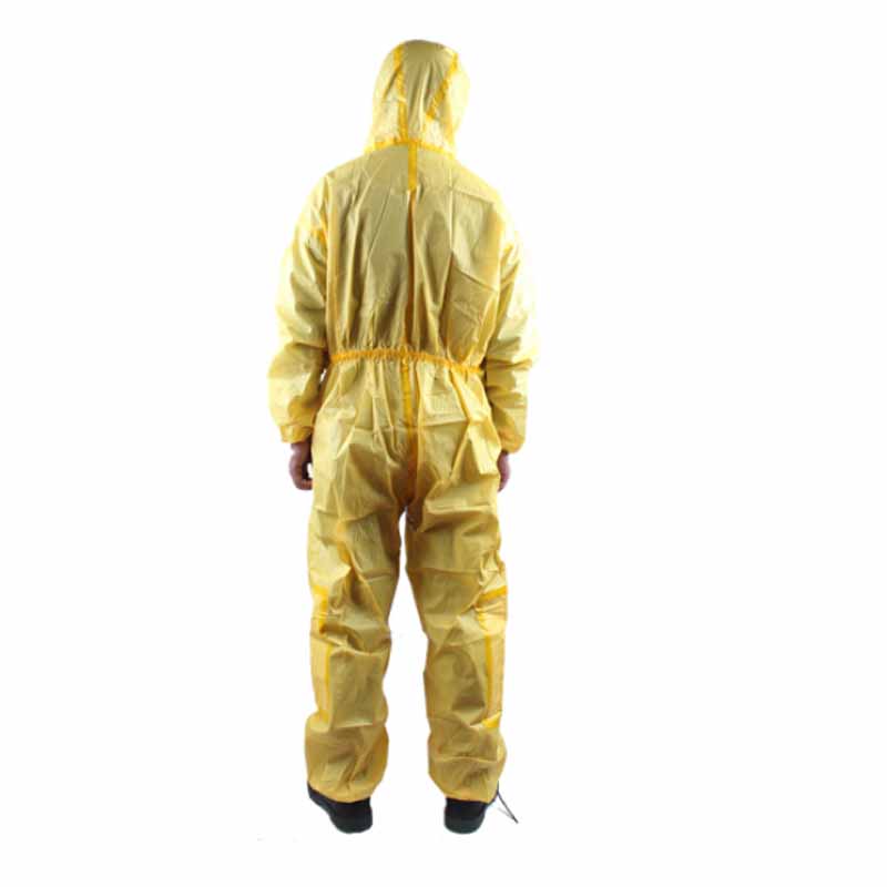 雷克兰 CT1S428 连体防护服 凯麦斯1 高密度聚乙烯膜(HDPE)纺粘聚丙烯无纺布(纺粘PP) 黄色 XL码(计价单位:件)