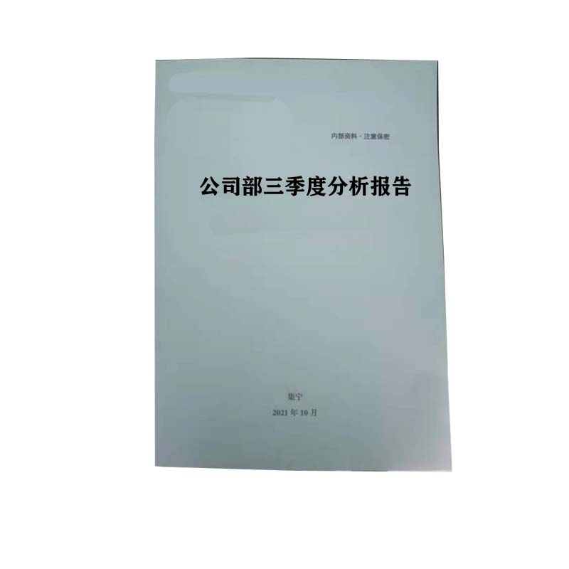 企普 LX-2 印刷品资料 公司部三季度分析报告 100张起订 工期1个月 计价单位:张