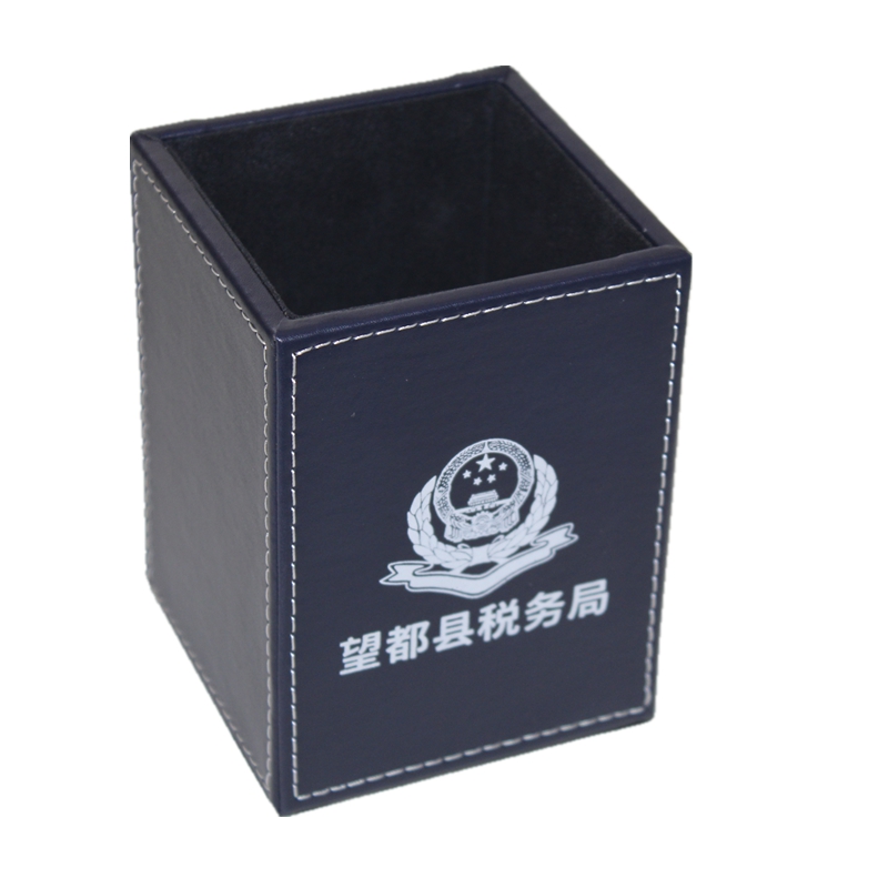 定制 商务 高档皮质笔筒8.5cm*8.5cm*12cm 起订量100个 定制周期：15天（计价单位：个）